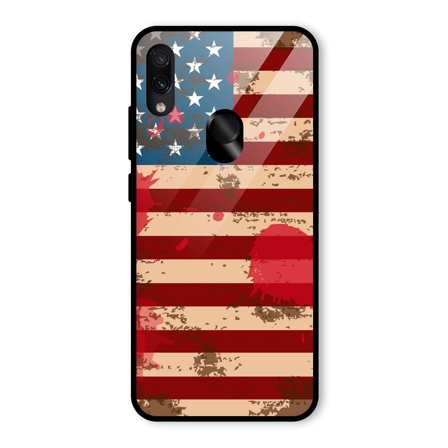 Grunge USA Flag Glass Back Case for Redmi Note 7 Pro