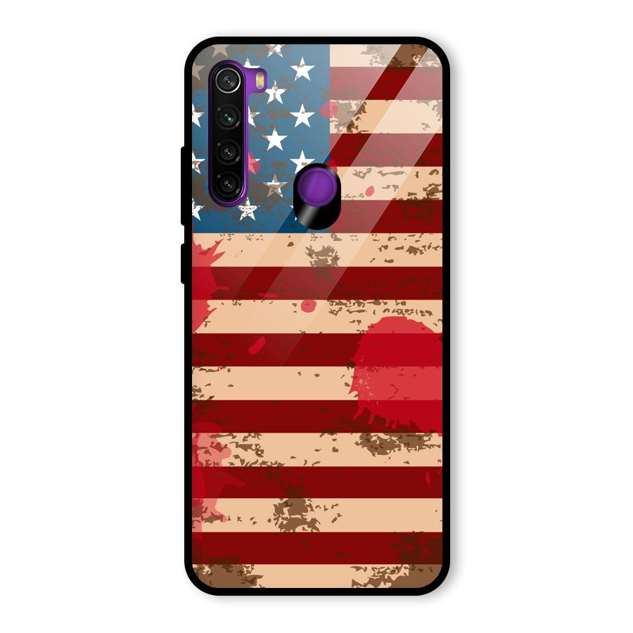 Grunge USA Flag Glass Back Case for Redmi Note 8