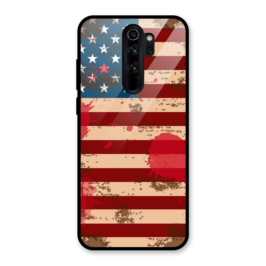 Grunge USA Flag Glass Back Case for Redmi Note 8 Pro