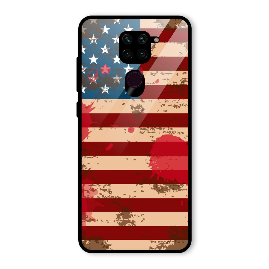 Grunge USA Flag Glass Back Case for Redmi Note 9