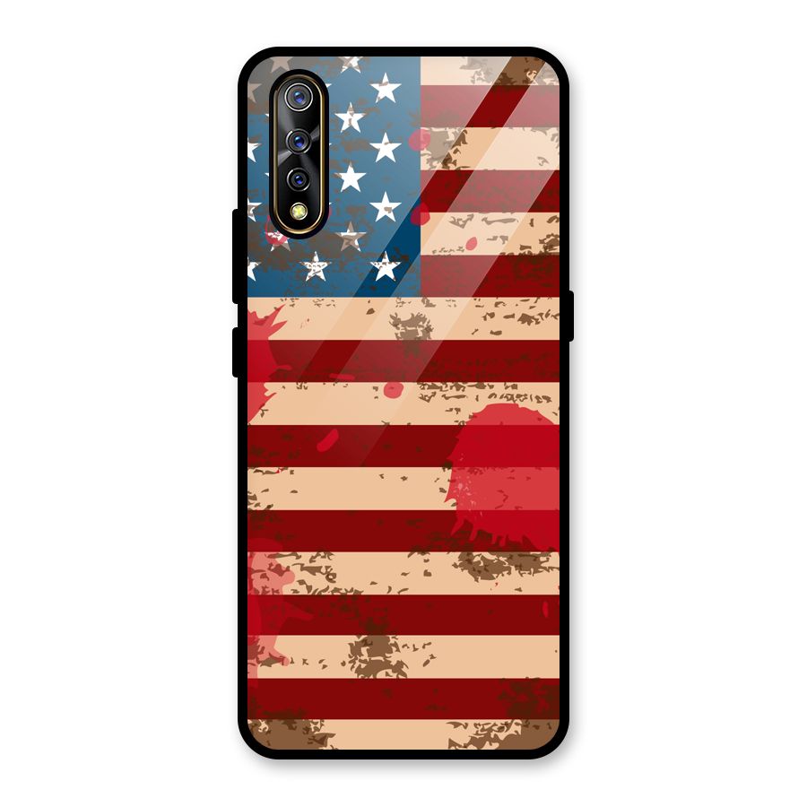 Grunge USA Flag Glass Back Case for Vivo S1