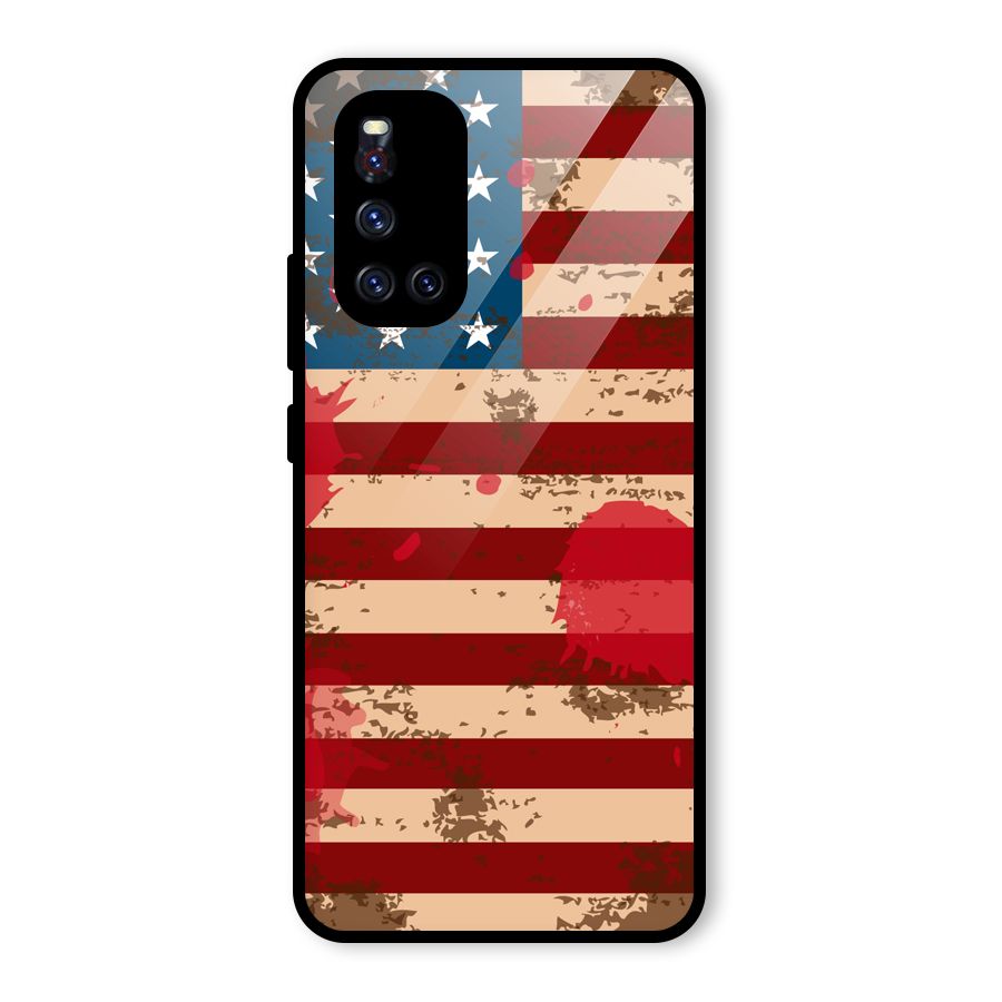 Grunge USA Flag Glass Back Case for Vivo V19