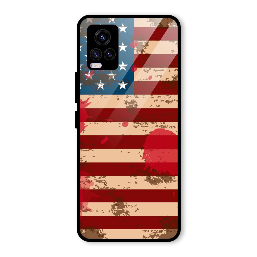 Grunge USA Flag Glass Back Case for Vivo V20