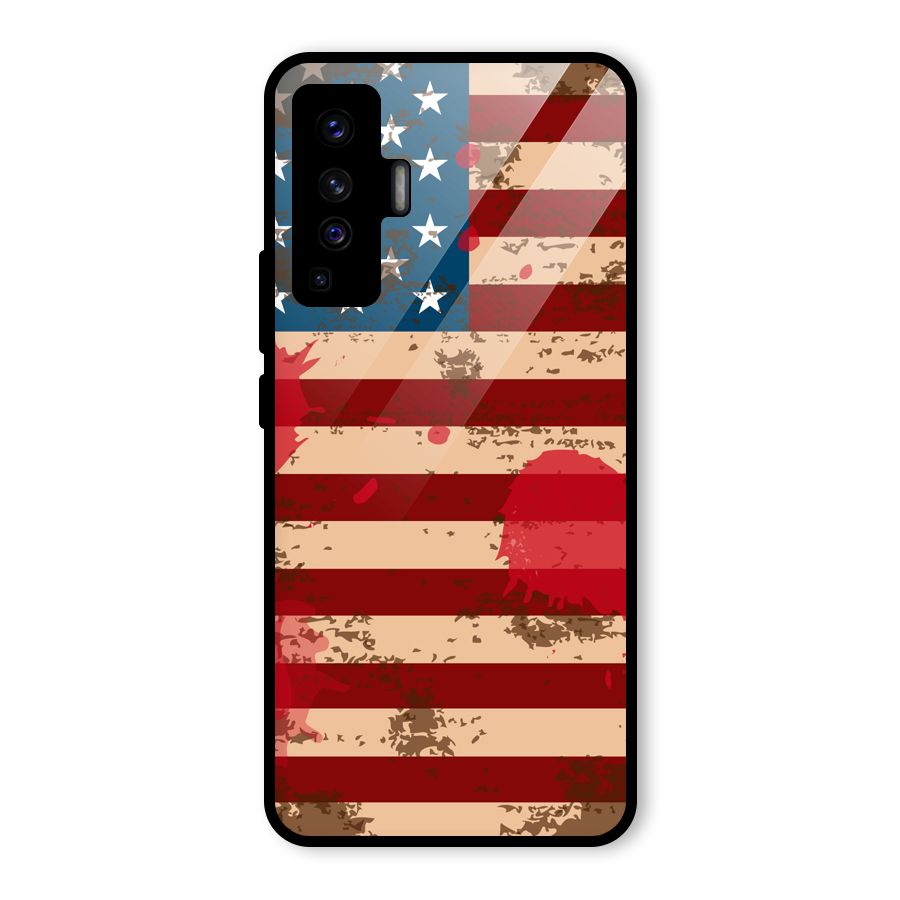Grunge USA Flag Glass Back Case for Vivo X50