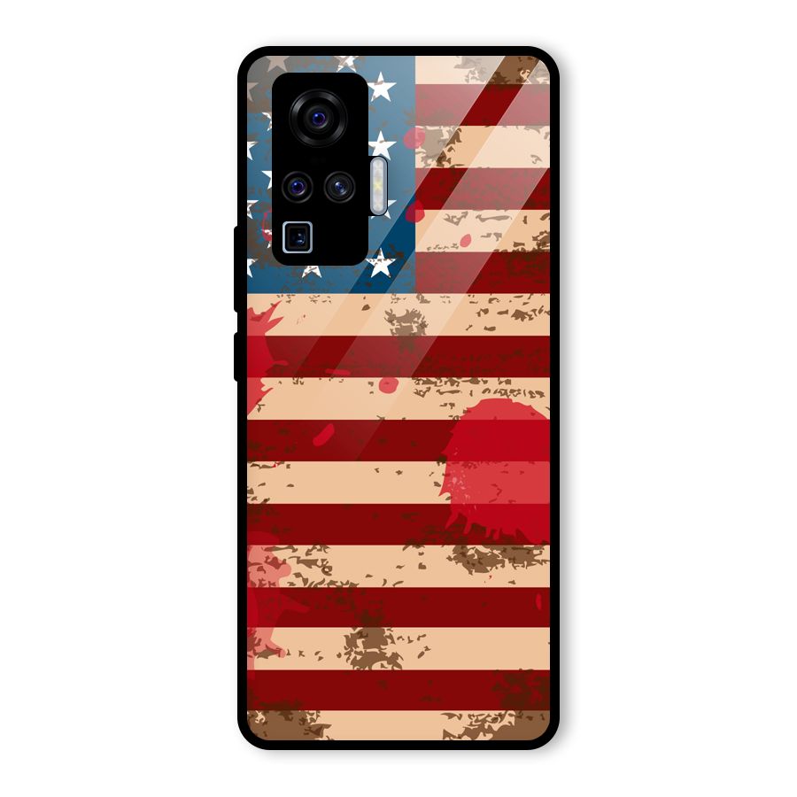 Grunge USA Flag Glass Back Case for Vivo X50 Pro