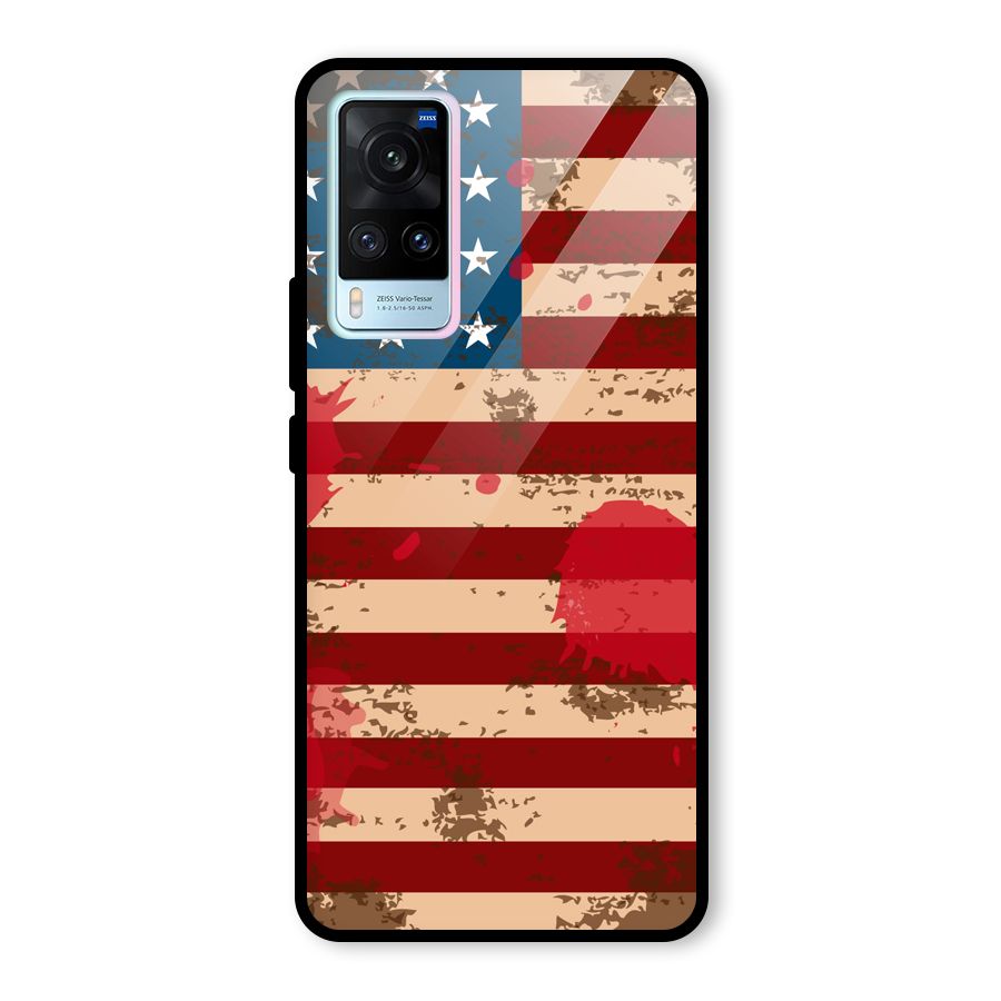 Grunge USA Flag Glass Back Case for Vivo X60
