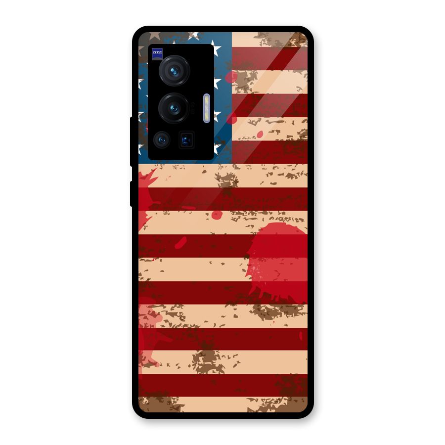 Grunge USA Flag Glass Back Case for Vivo X70 Pro