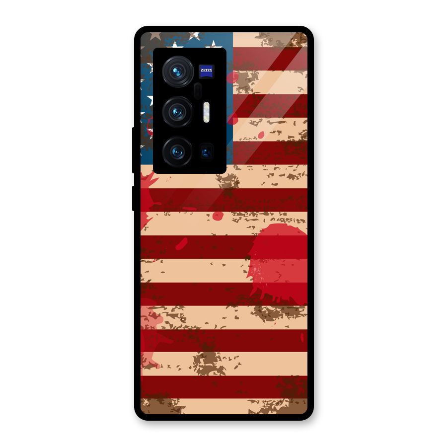 Grunge USA Flag Glass Back Case for Vivo X70 Pro Plus