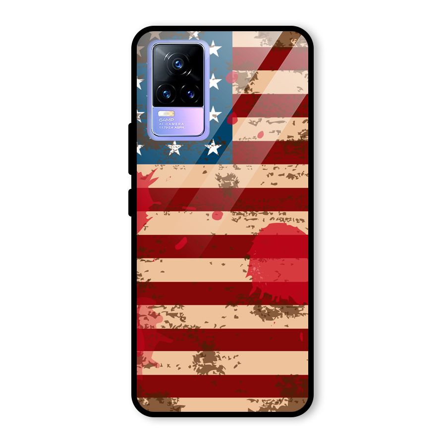 Grunge USA Flag Glass Back Case for Vivo Y73