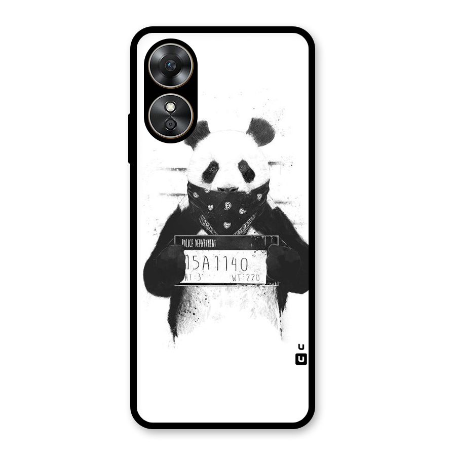 Guilty Panda Glass Back Case for Oppo A17