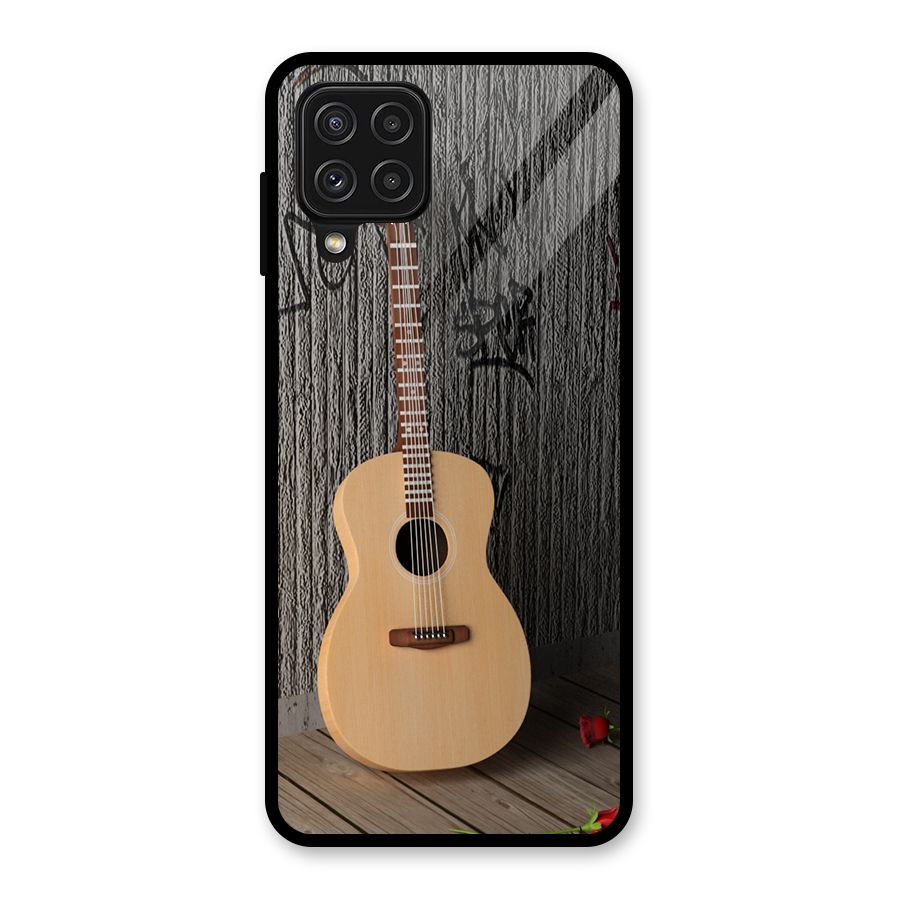 Guitar Classic Glass Back Case for Galaxy A22 4G