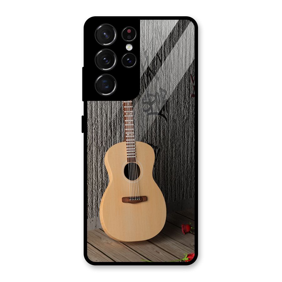 Guitar Classic Glass Back Case for Galaxy S21 Ultra 5G