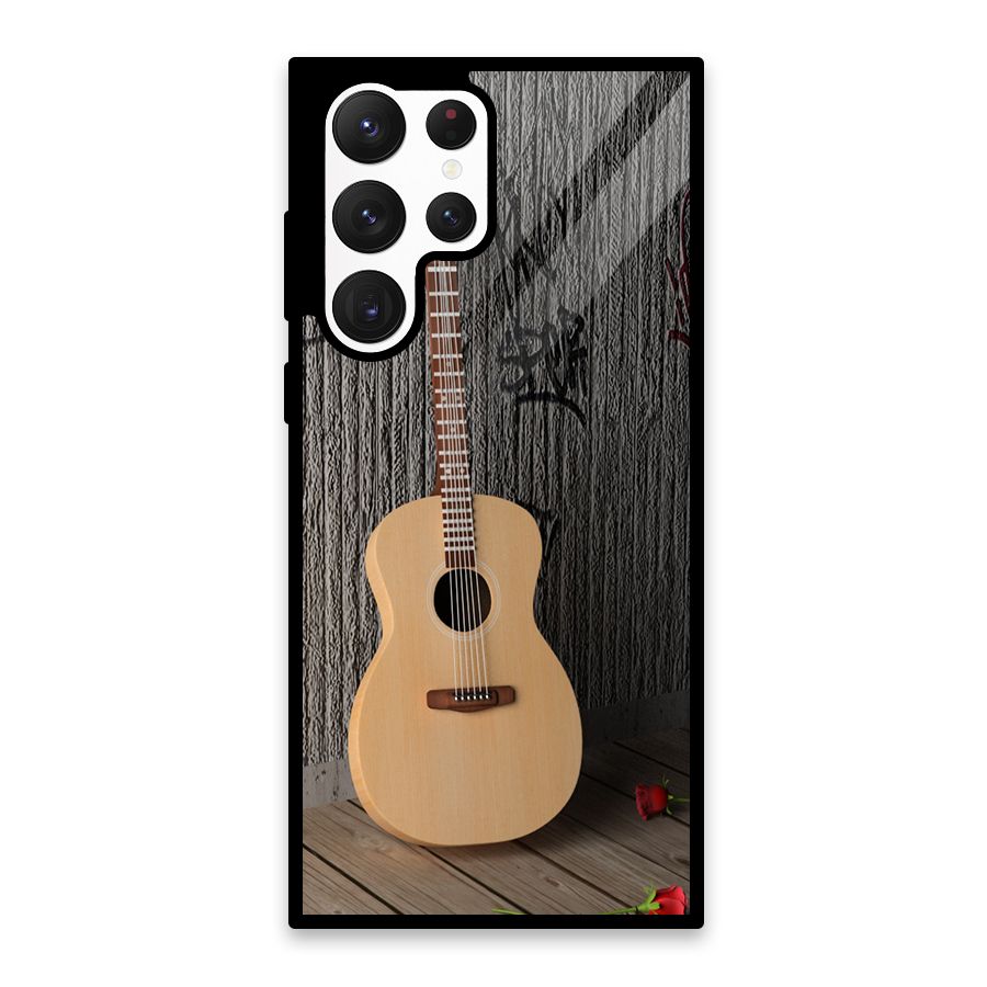 Guitar Classic Glass Back Case for Galaxy S22 Ultra 5G