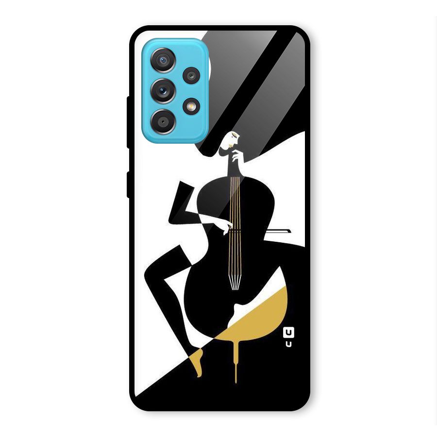 Guitar Women Glass Back Case for Galaxy A52
