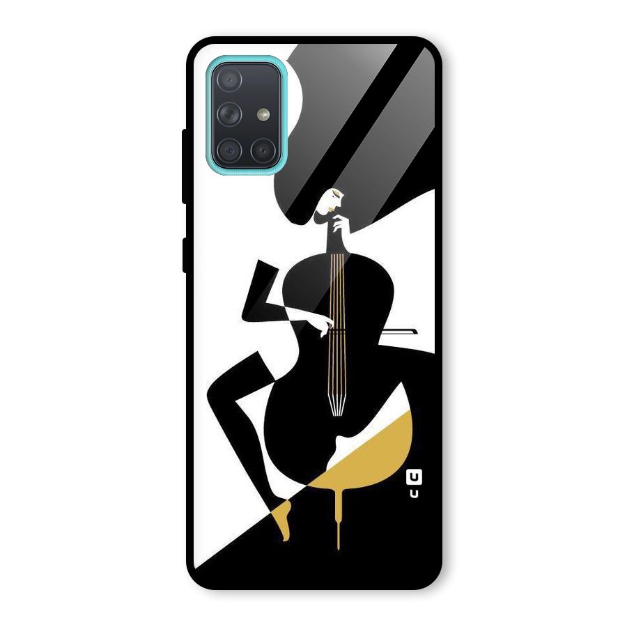 Guitar Women Glass Back Case for Galaxy A71