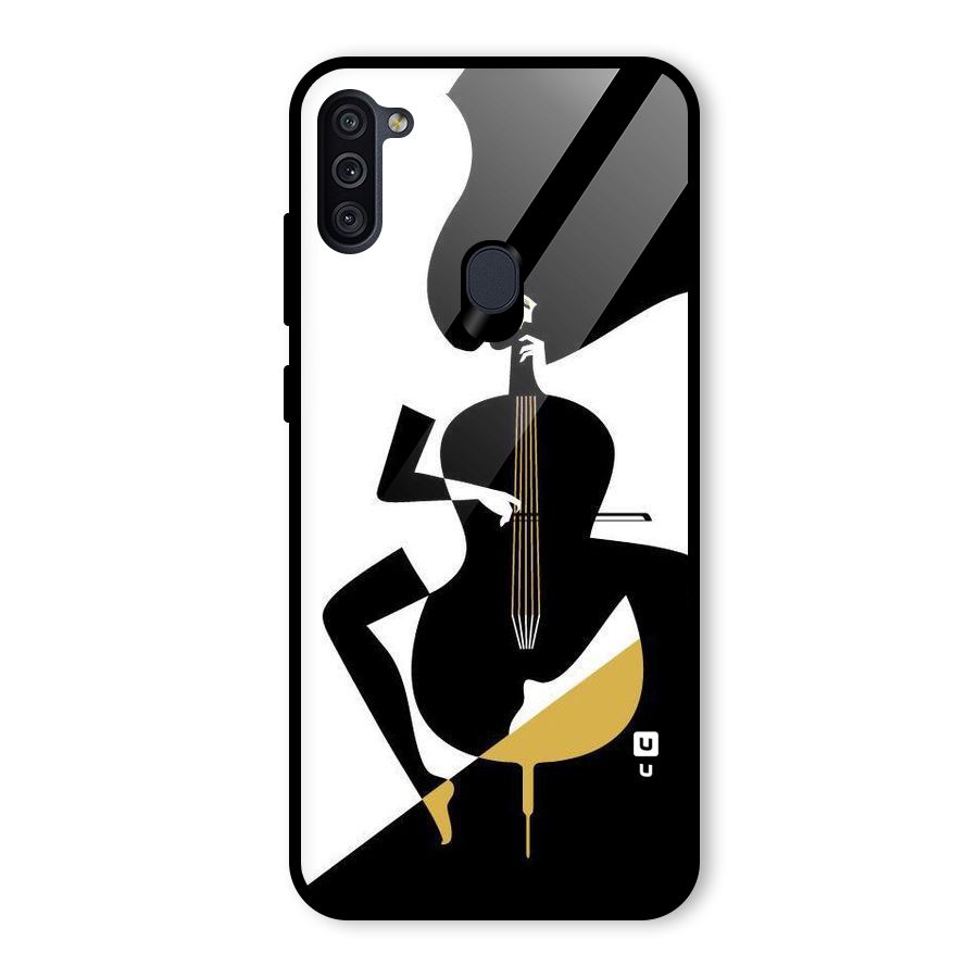 Guitar Women Glass Back Case for Galaxy M11