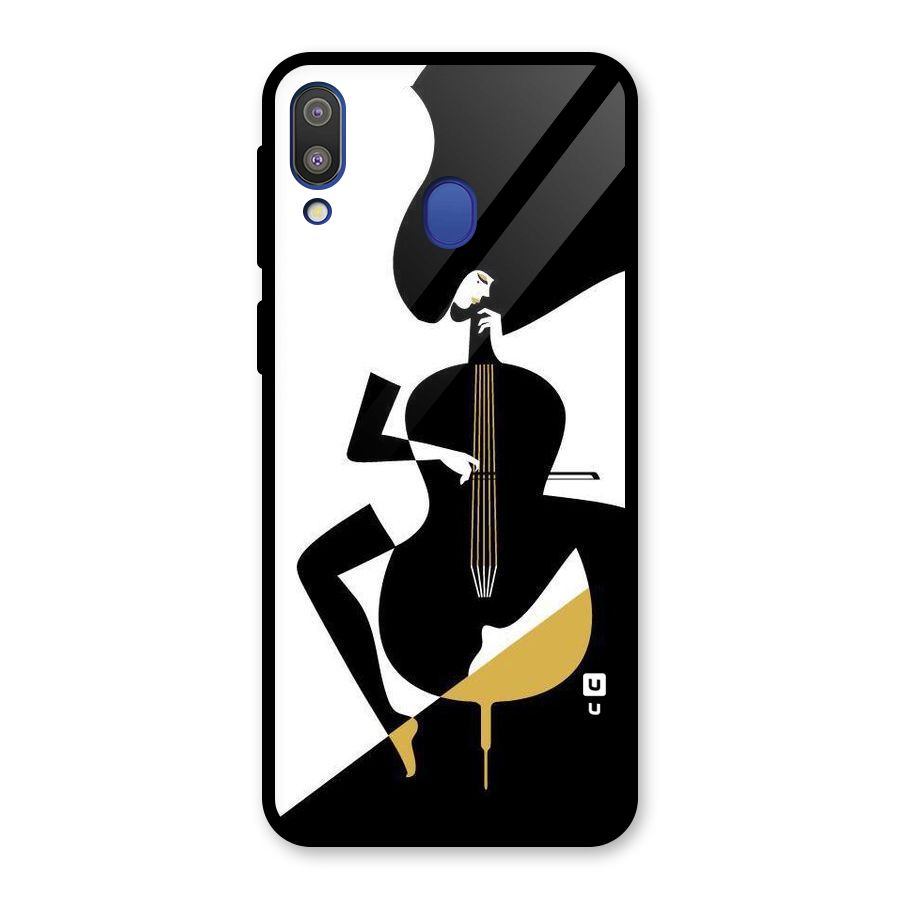 Guitar Women Glass Back Case for Galaxy M20