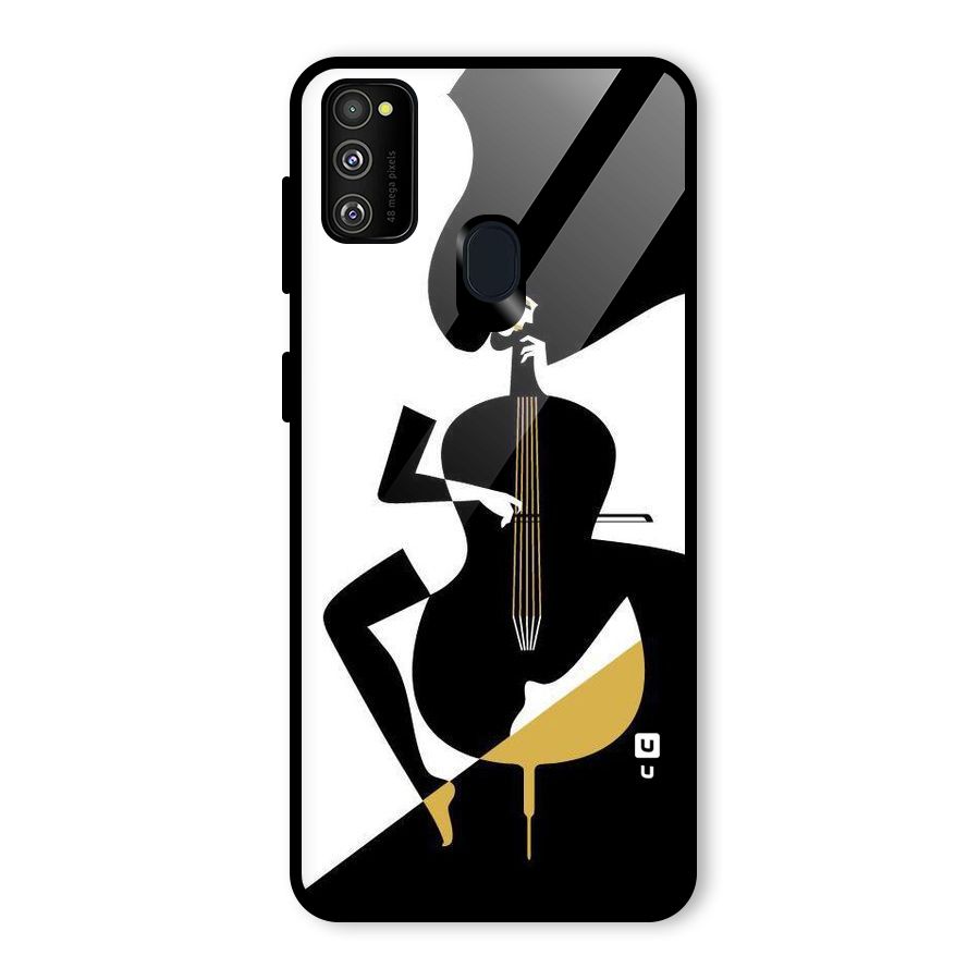 Guitar Women Glass Back Case for Galaxy M30s