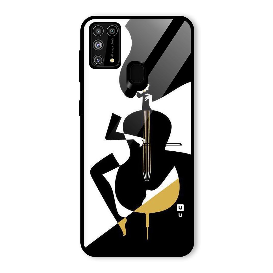 Guitar Women Glass Back Case for Galaxy M31