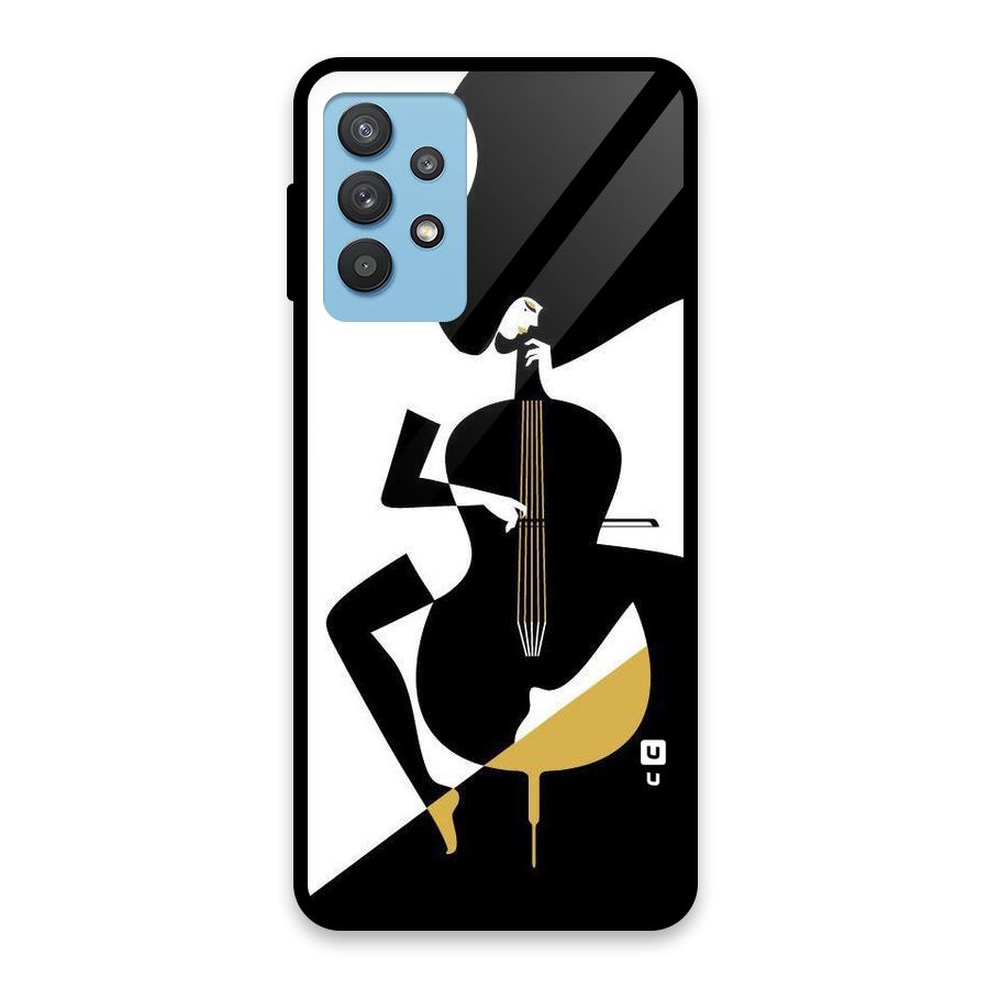 Guitar Women Glass Back Case for Galaxy M32 5G