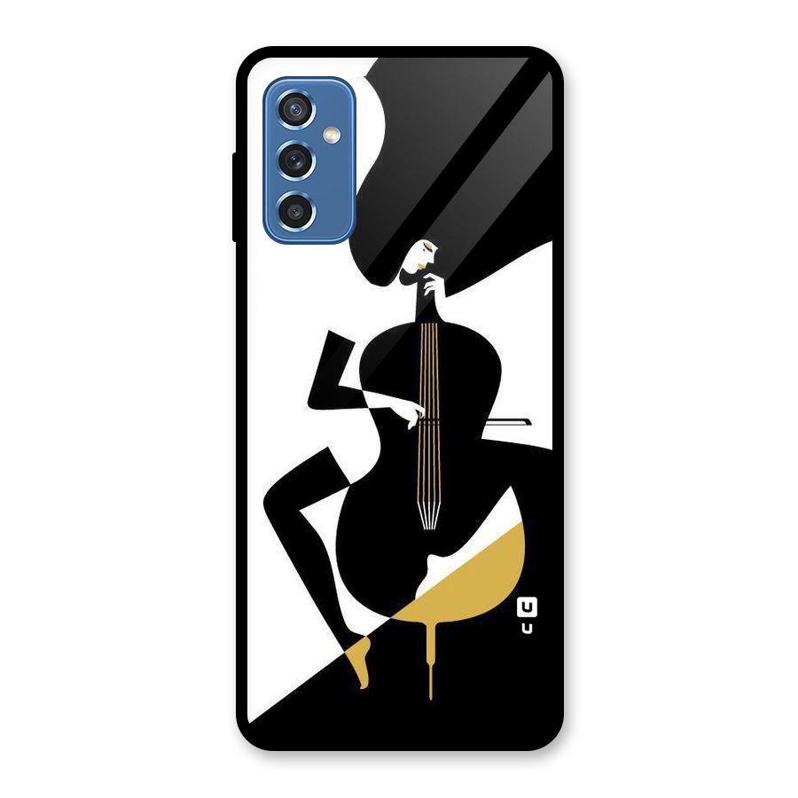 Guitar Women Glass Back Case for Galaxy M52 5G