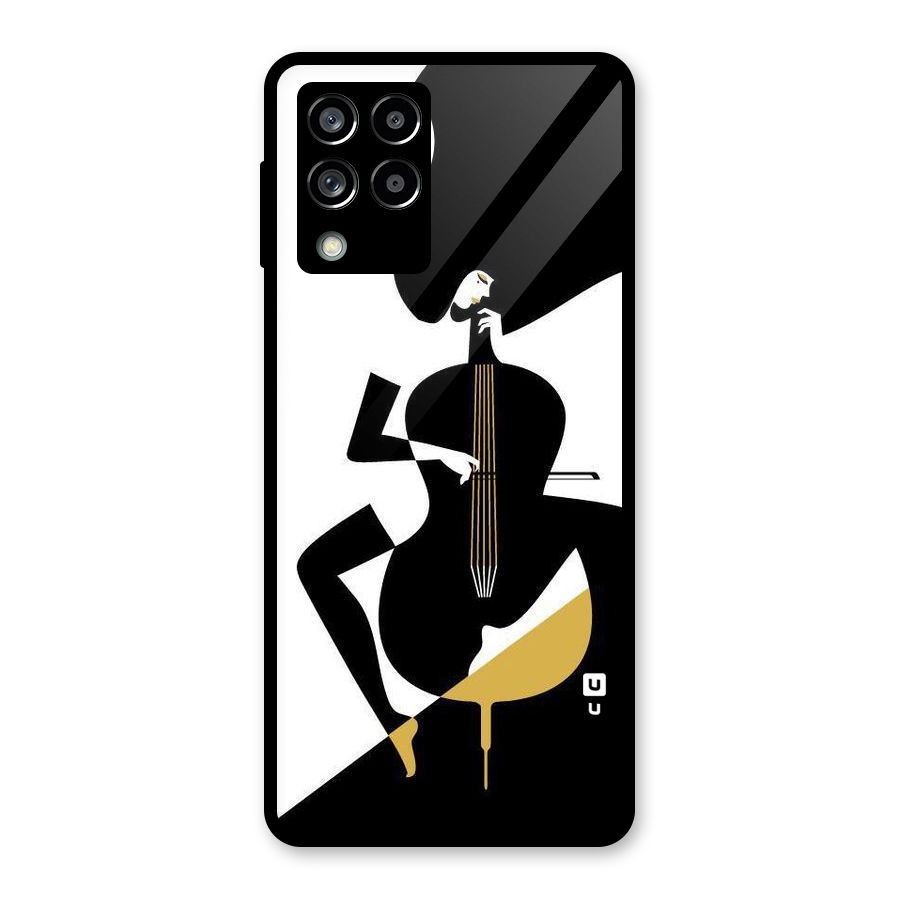 Guitar Women Glass Back Case for Galaxy M53 5G