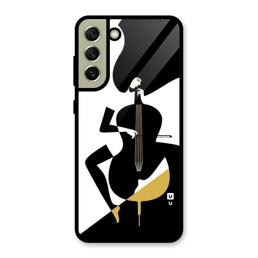 Guitar Women Glass Back Case for Galaxy S21 FE 5G