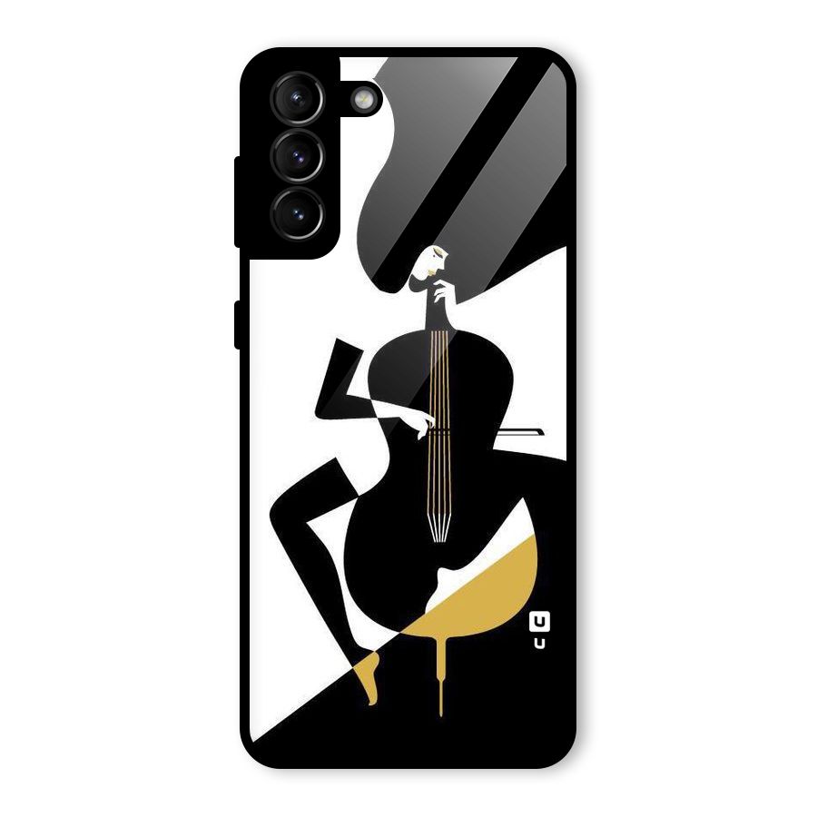 Guitar Women Glass Back Case for Galaxy S21 Plus