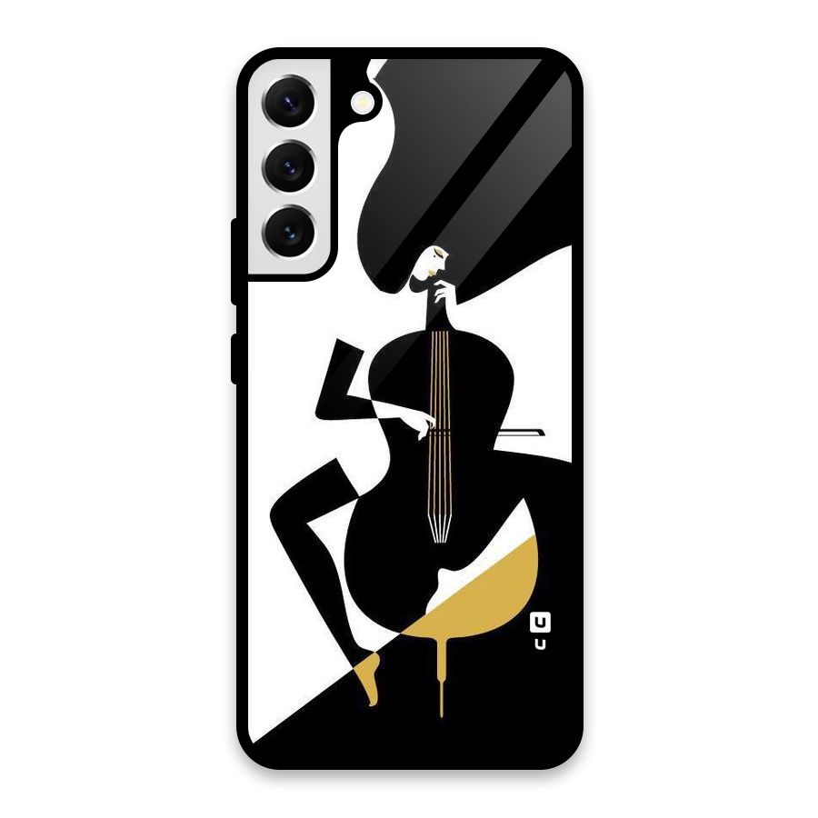 Guitar Women Glass Back Case for Galaxy S22 Plus 5G