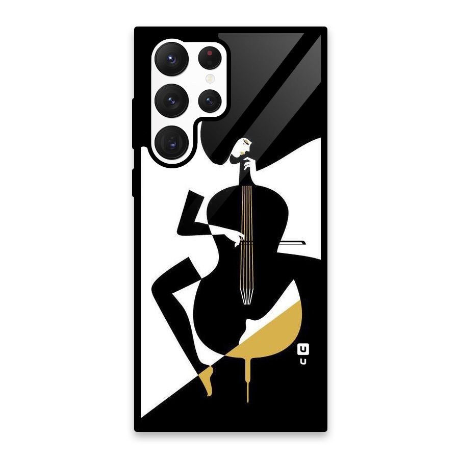 Guitar Women Glass Back Case for Galaxy S22 Ultra 5G
