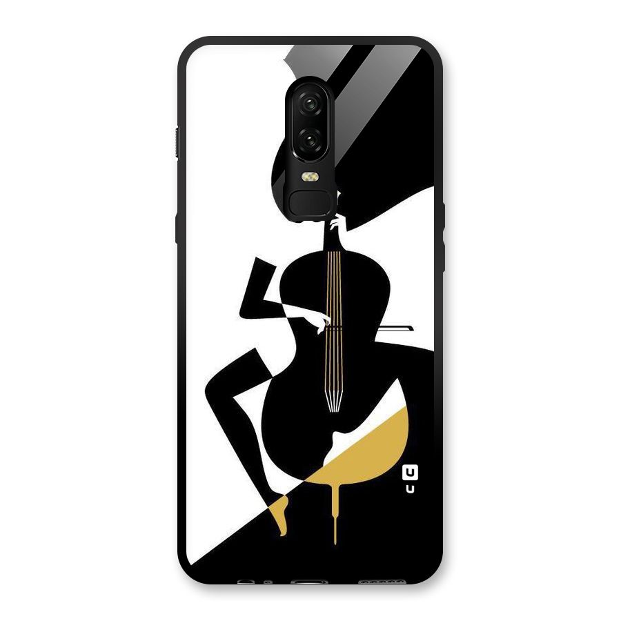 Guitar Women Glass Back Case for OnePlus 6