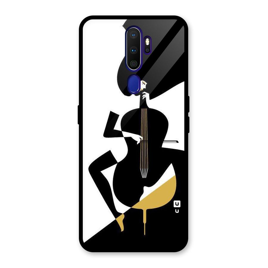 Guitar Women Glass Back Case for Oppo A9 (2020)
