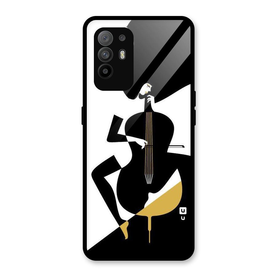 Guitar Women Glass Back Case for Oppo F19 Pro Plus 5G