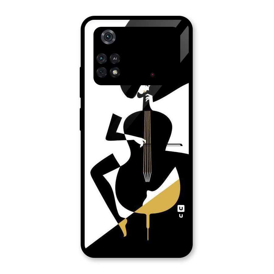 Guitar Women Glass Back Case for Poco M4 Pro 4G