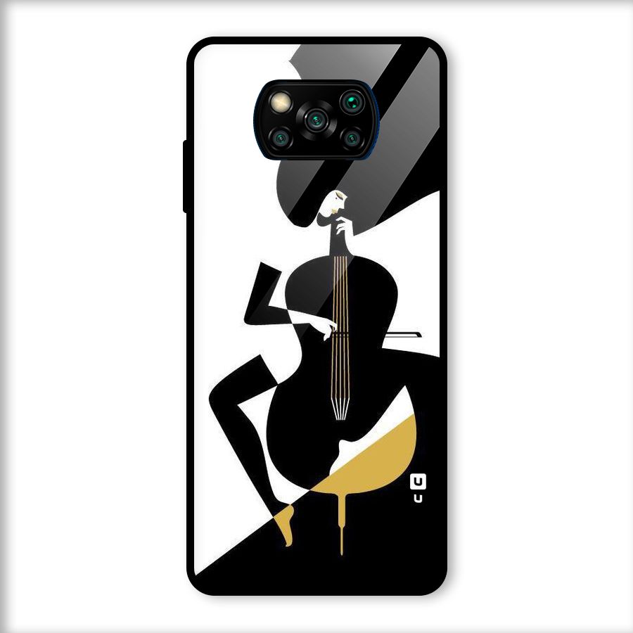 Guitar Women Glass Back Case for Poco X3