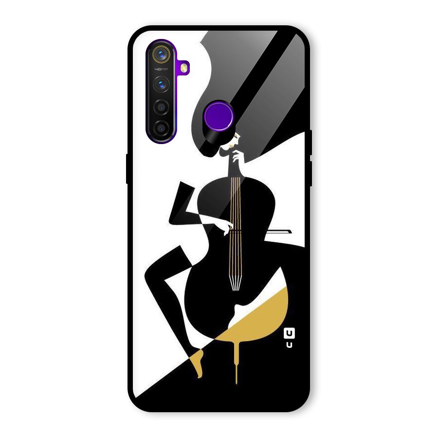 Guitar Women Glass Back Case for Realme 5 Pro