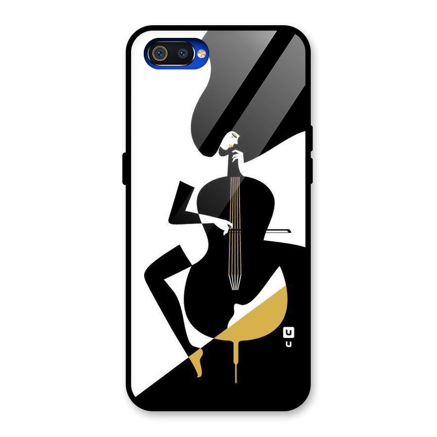 Guitar Women Glass Back Case for Realme C2