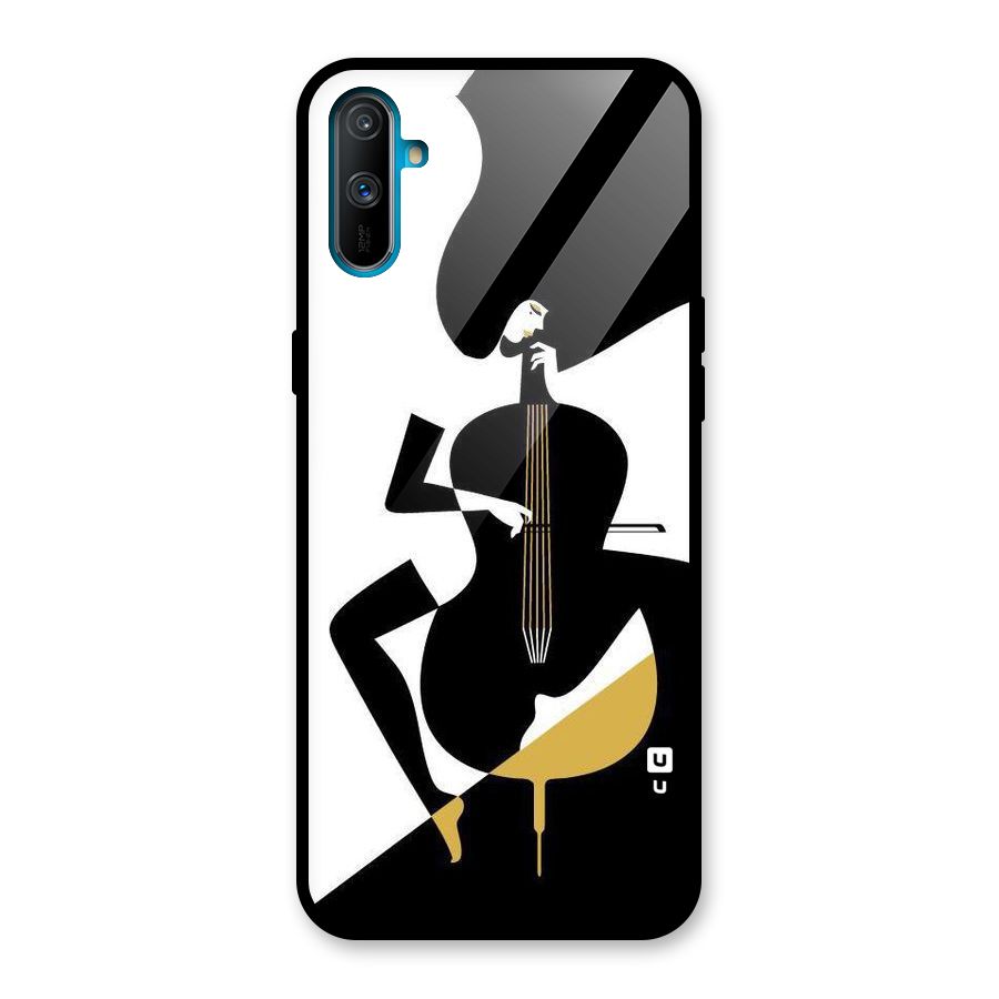 Guitar Women Glass Back Case for Realme C3
