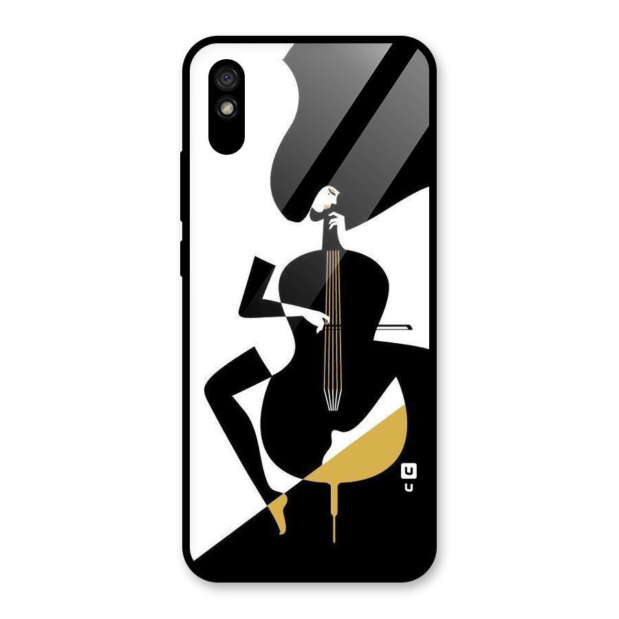 Guitar Women Glass Back Case for Redmi 9i