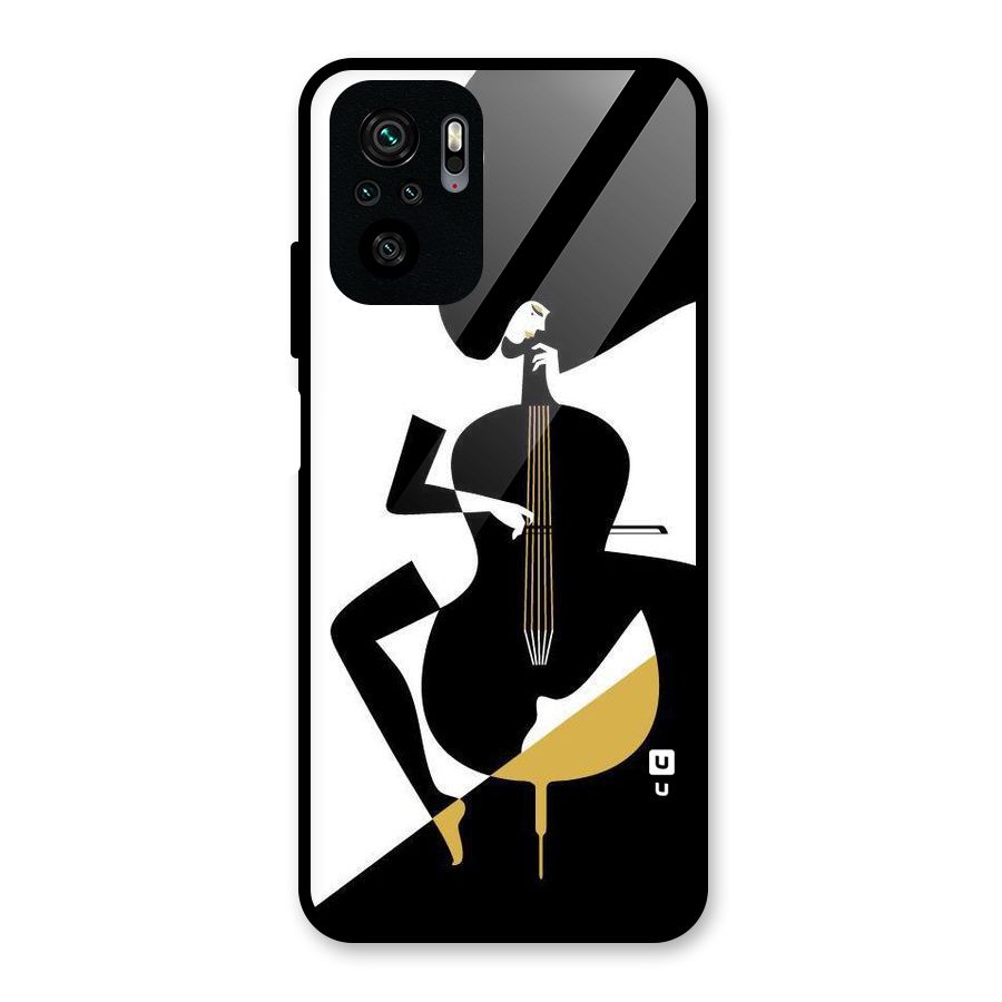 Guitar Women Glass Back Case for Redmi Note 10S