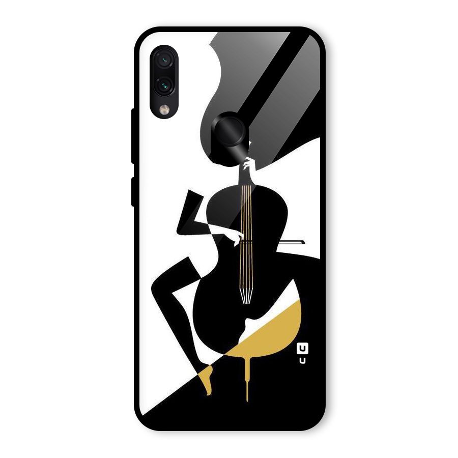 Guitar Women Glass Back Case for Redmi Note 7 Pro
