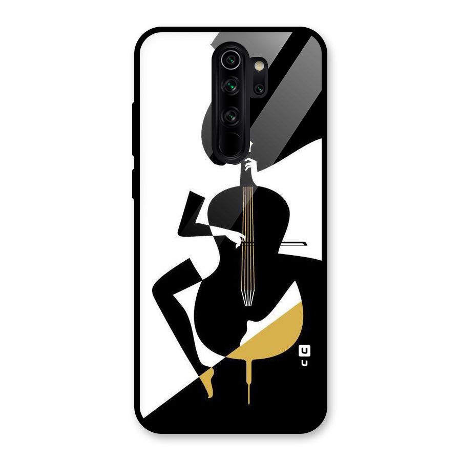 Guitar Women Glass Back Case for Redmi Note 8 Pro