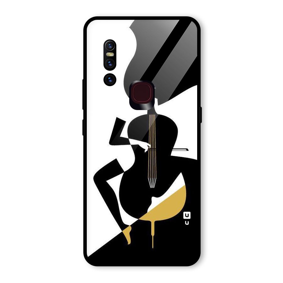 Guitar Women Glass Back Case for Vivo V15