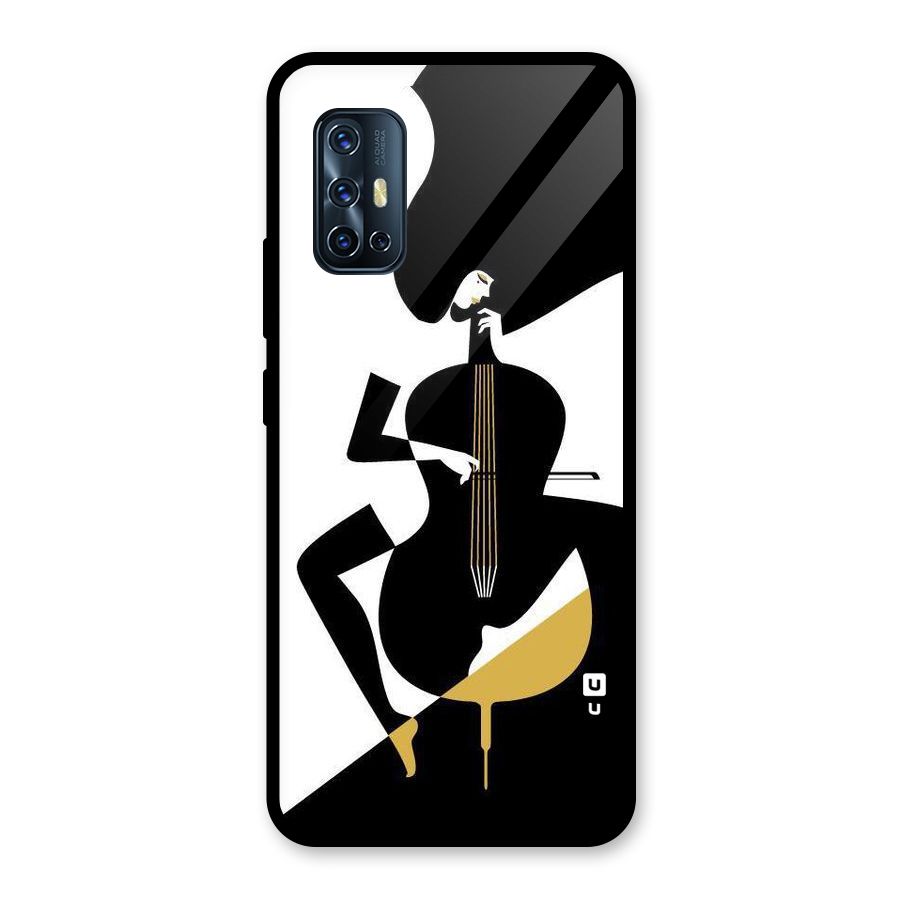 Guitar Women Glass Back Case for Vivo V17