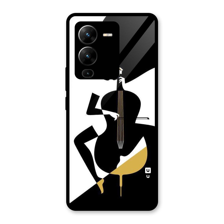 Guitar Women Glass Back Case for Vivo V25 Pro