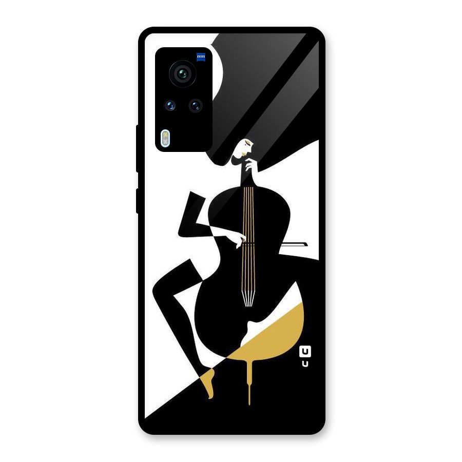 Guitar Women Glass Back Case for Vivo X60 Pro