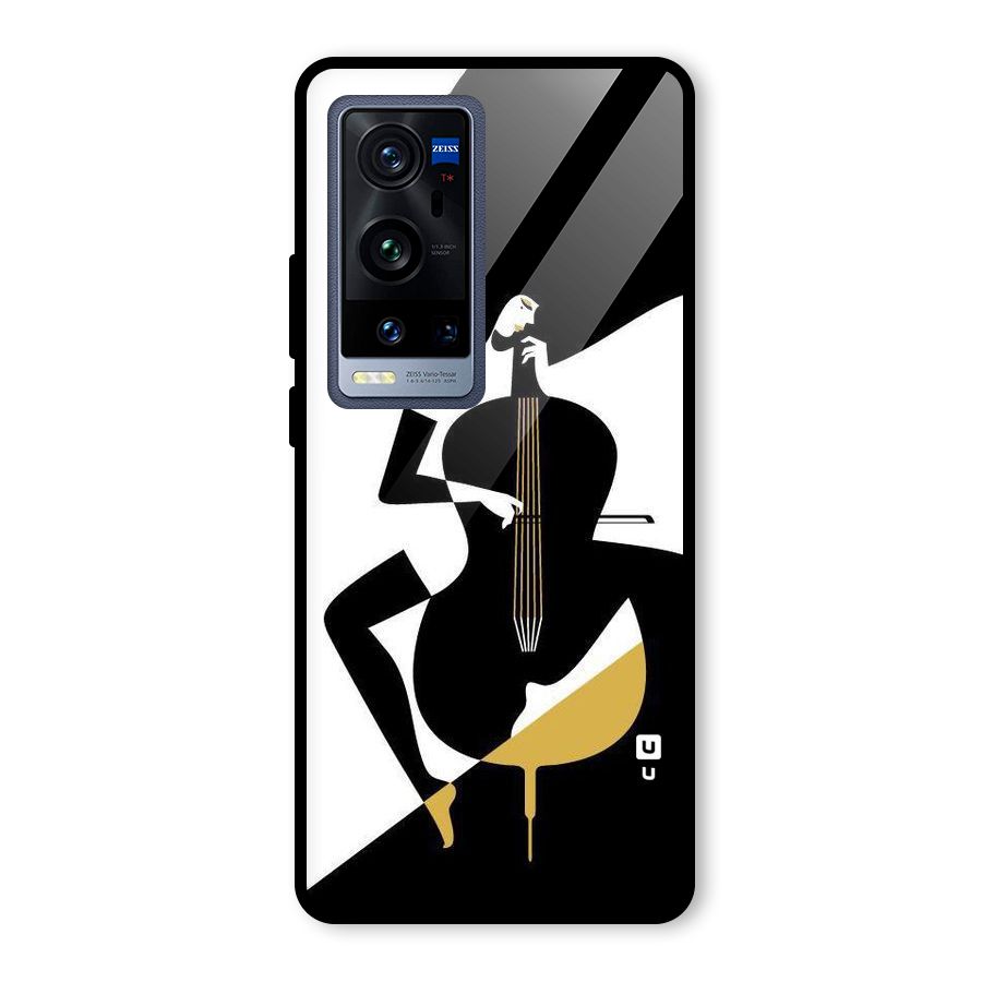 Guitar Women Glass Back Case for Vivo X60 Pro Plus