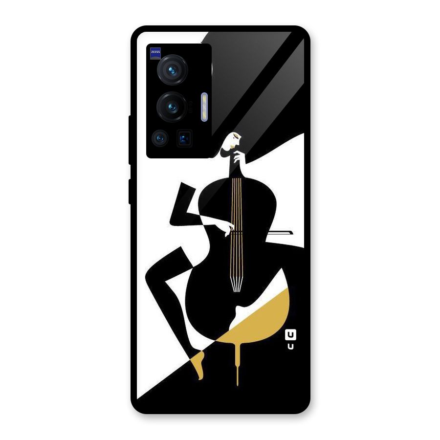 Guitar Women Glass Back Case for Vivo X70 Pro