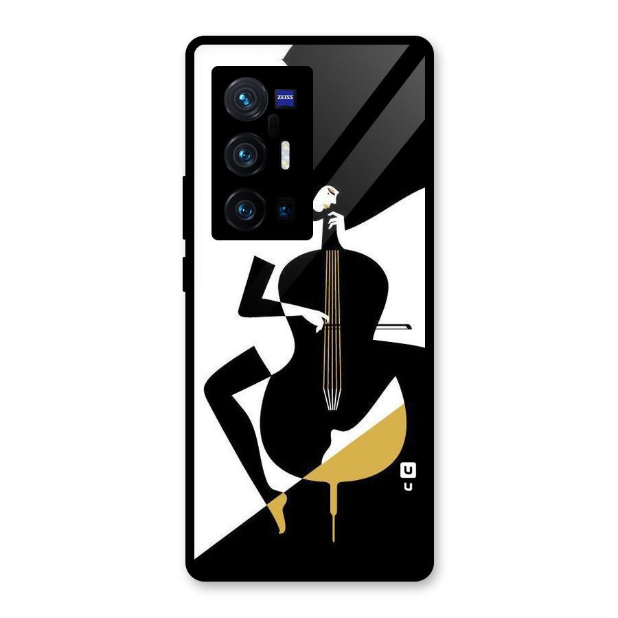 Guitar Women Glass Back Case for Vivo X70 Pro Plus