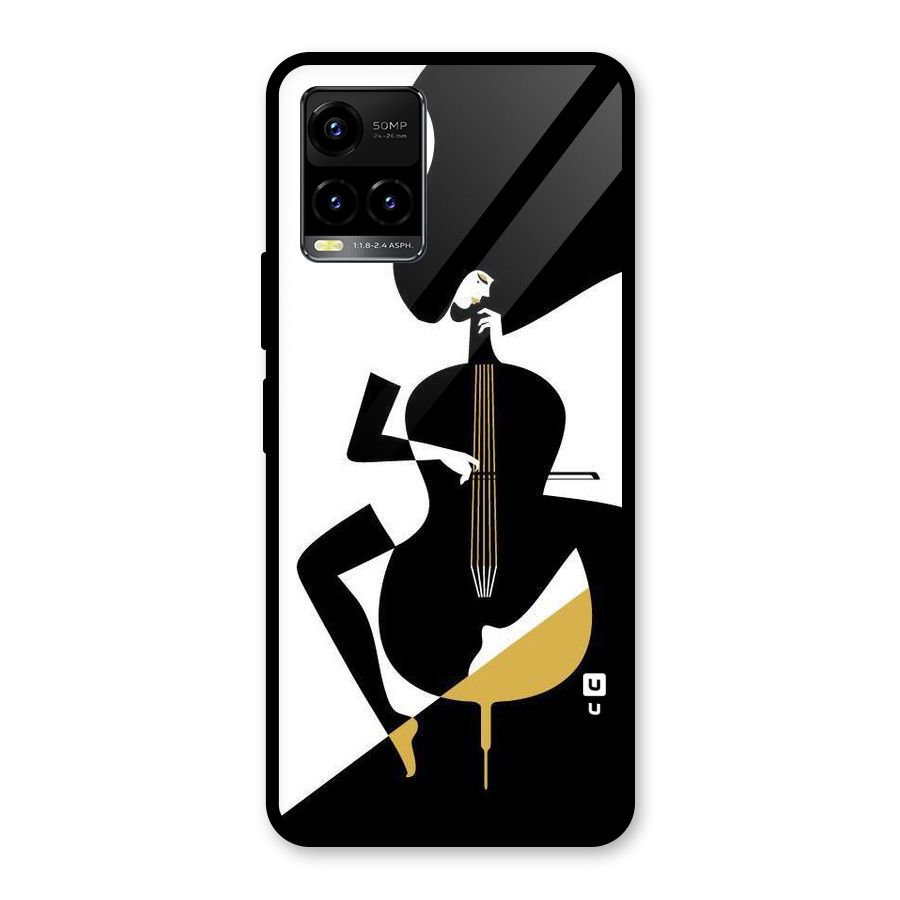 Guitar Women Glass Back Case for Vivo Y21T
